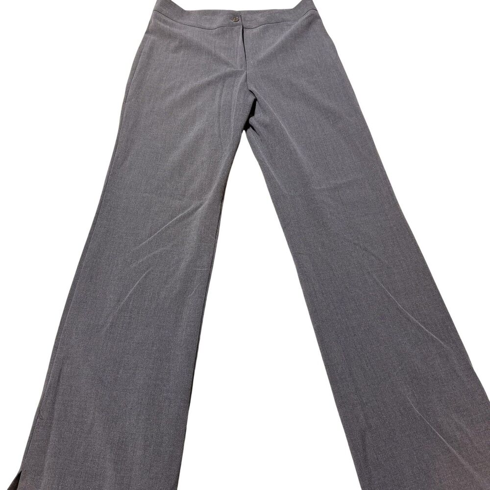 B. Moss Pants Womens 8 Gray Stretch Dress Slit Hem Career Office Work Trousers